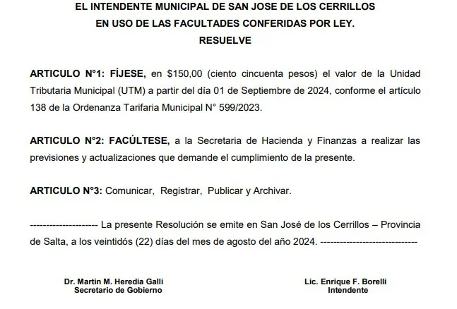 Borelli sube los impuestos