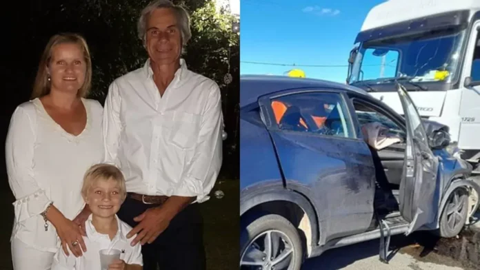 Un fuerte choque entre un auto y un camión terminó con una familia fallecida.