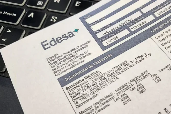 Boleta del servicio de energía eléctrica de EDESA.