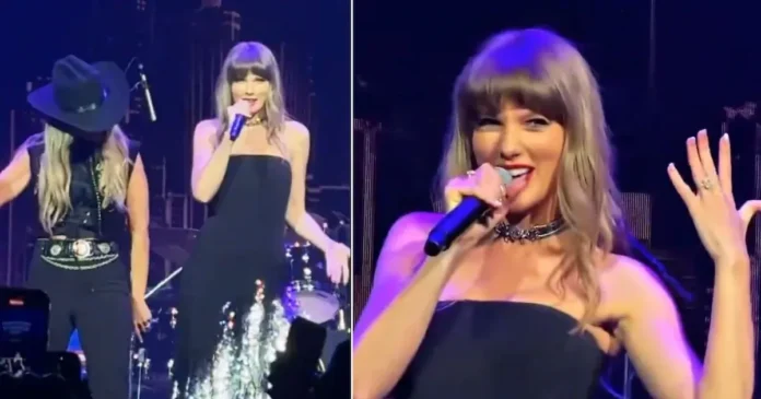 Taylor Swift lució su anillo mientras seguían las versiones sobre sus planes de casamiento.