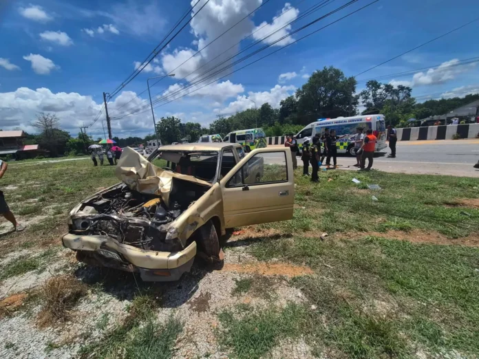 La camioneta después del siniestro.
