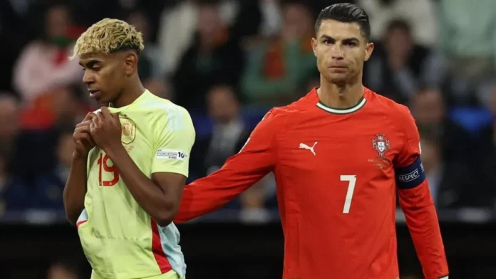 Cristiano Ronaldo junto a Lamine Yamal.