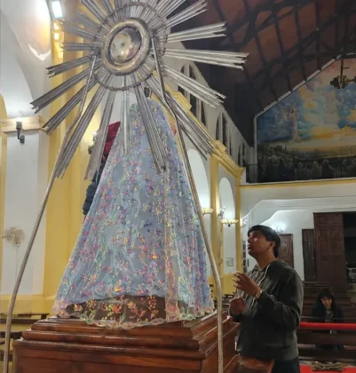 Genaro Toledo elaboró un manto destinado a la Virgen del Milagro.