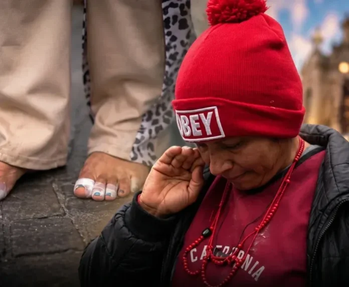 Una peregrina realizó el recorrido en memoria de su hijo fallecido.
