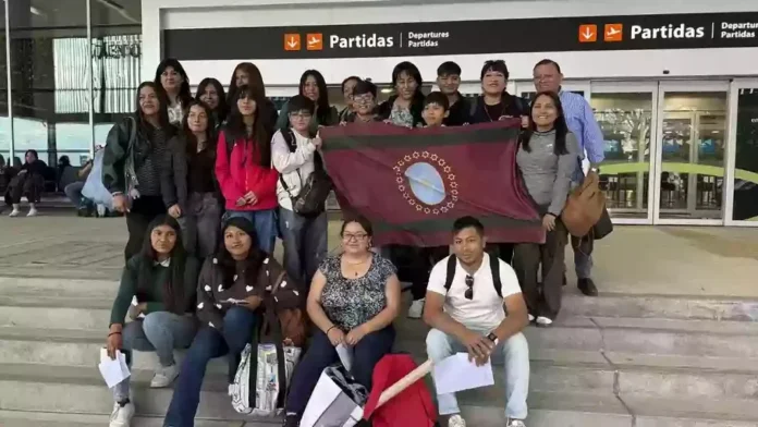 Integrantes de la delegación salteña durante la Feria Nacional de Ciencias en San Luis.